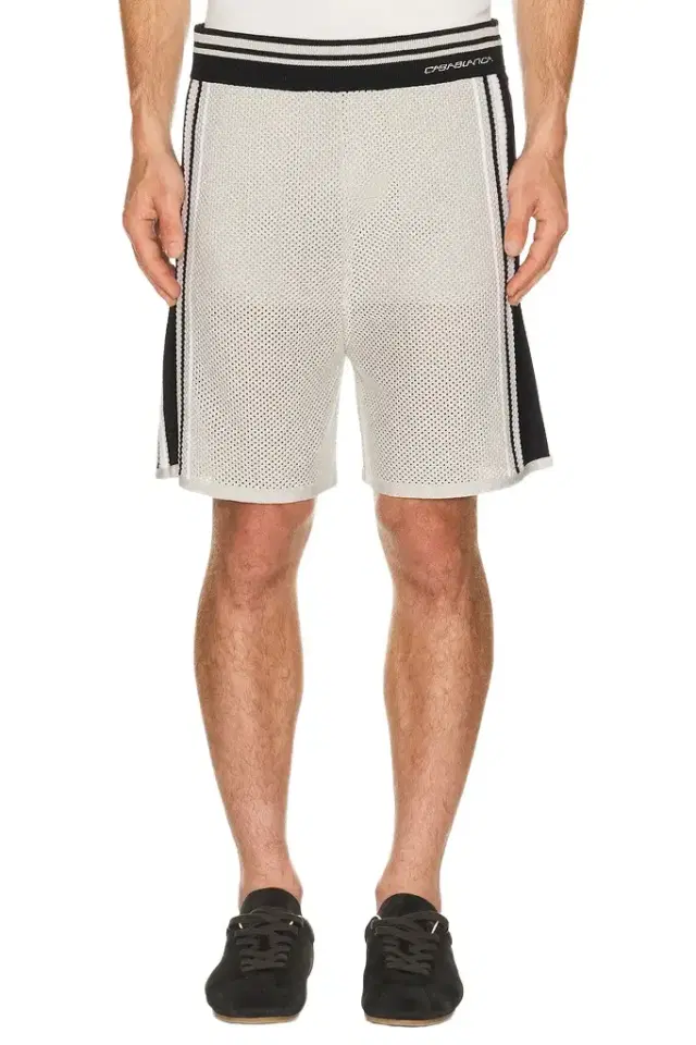 Casablanca Metallic Mesh Stripe Shorts