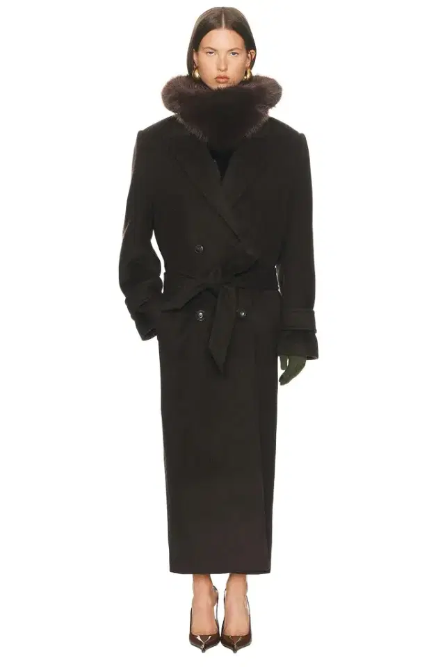 Helsa Bold Shoulder Long Coat