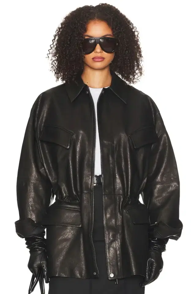 Helsa The Peplum Leather Moto Jacket