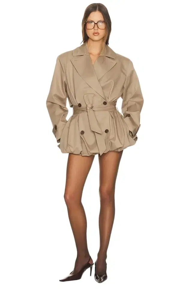 Short Bubble Hem Trench