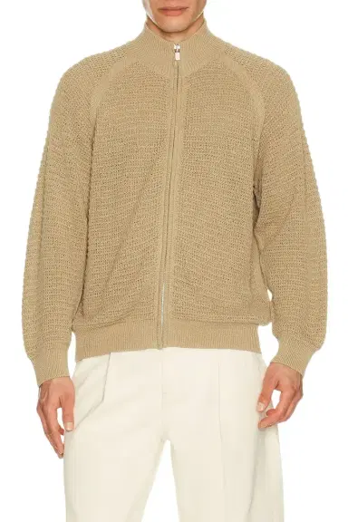LE 17 SEPTEMBRE Open Knit Zip Up Cardigan | Thumbnail 1