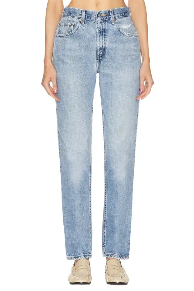 aligrace Vintage High Rise Slim Straight Jean