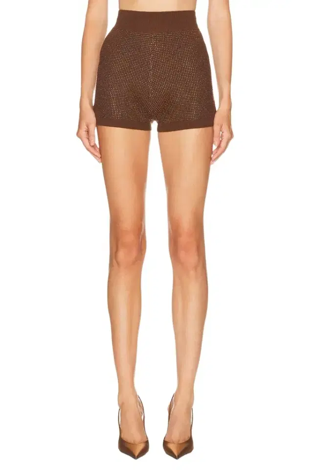 David Koma Rhinestone Embroidered Short
