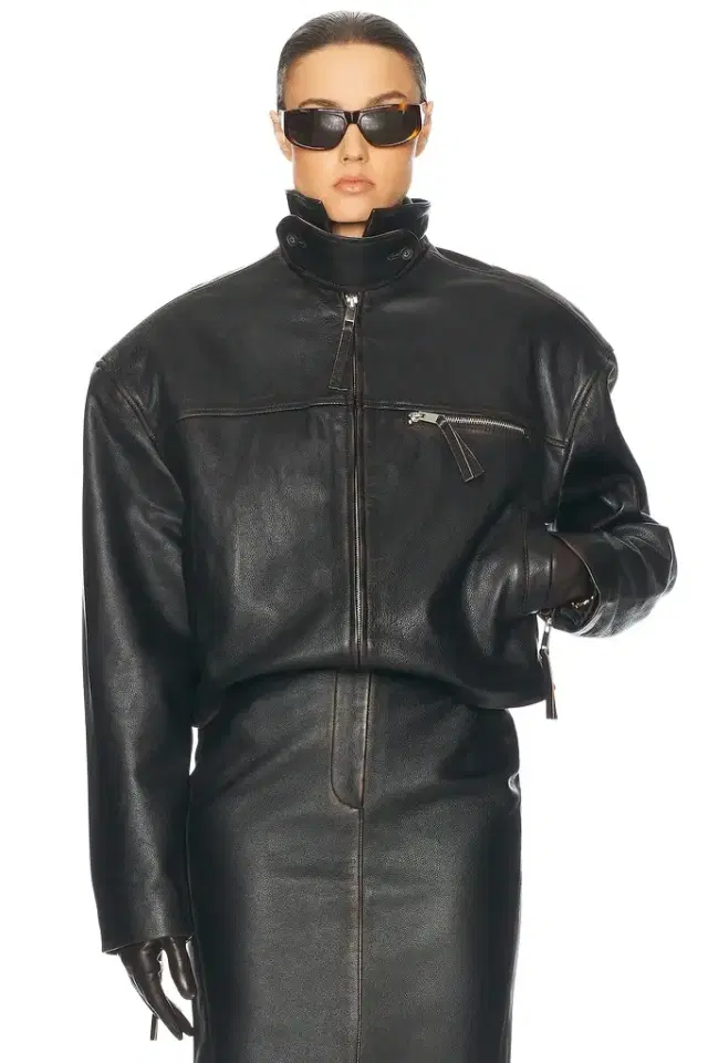 Helsa The Leather Oversized Moto Jacket