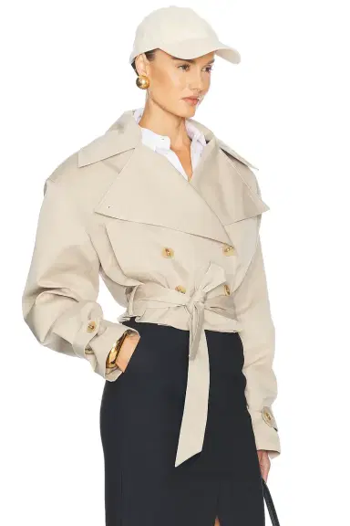 Helsa Oversized Cropped Trench | Thumbnail 2