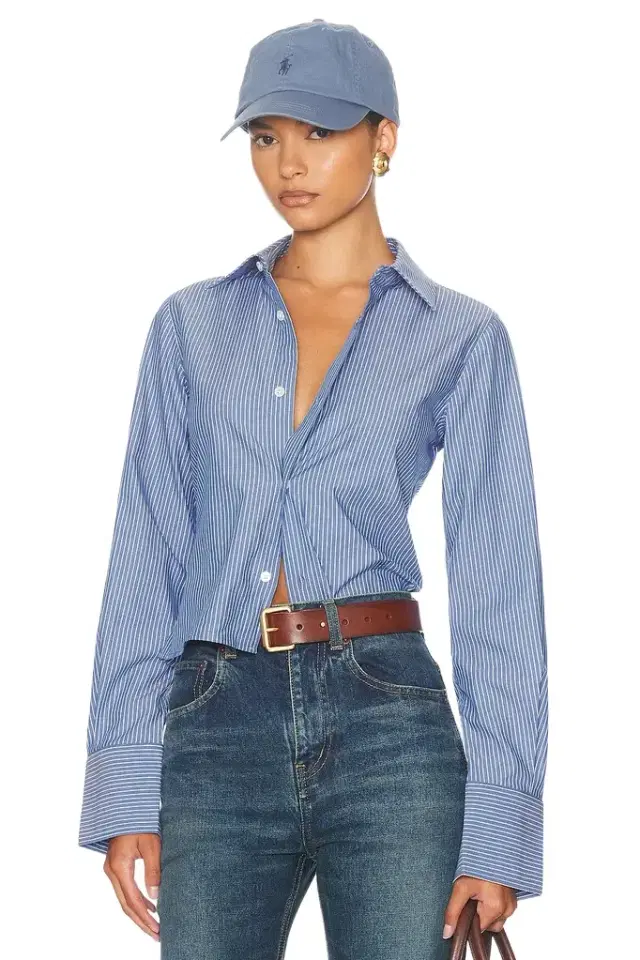 Helsa Pinstripe Poplin Fitted Shirt