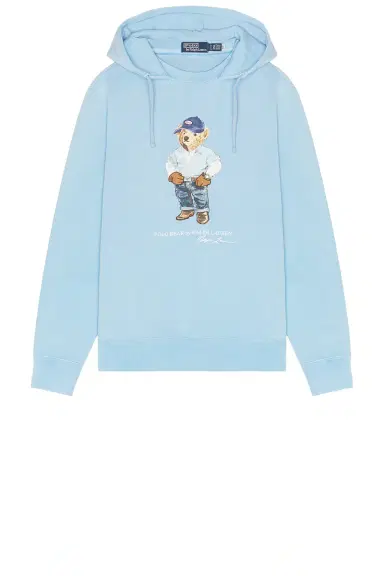 Polo Ralph Lauren Long Sleeve Vintage Fleece Novelty Denim Bear Hoodie | Thumbnail 4
