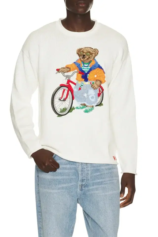 Polo Ralph Lauren Long Sleeve Cotton Novelty Harbor Island Bear Rollneck Sweater