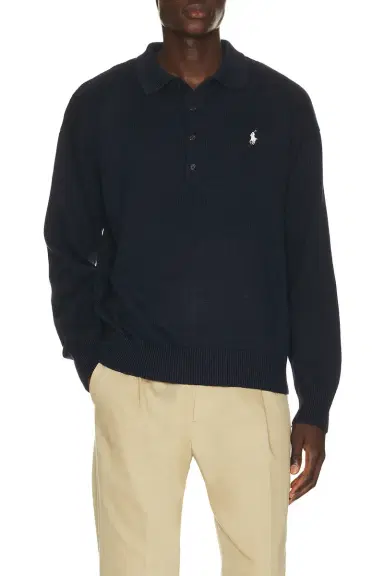 Polo Ralph Lauren Cotton Blend Novelty Flag 4-Button Placket Pullover Sweater | Thumbnail 2 Polo Ralph Lauren Cotton Blend Novelty Flag 4-Button Placket Pullover Sweater | Thumbnail 2
