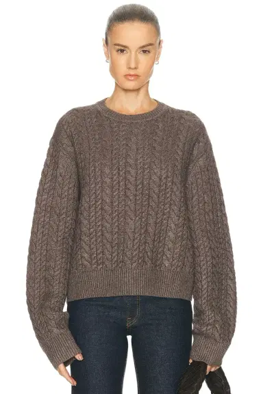 EAVES Laci Cable Crewneck | Thumbnail 1 EAVES Laci Cable Crewneck | Thumbnail 1