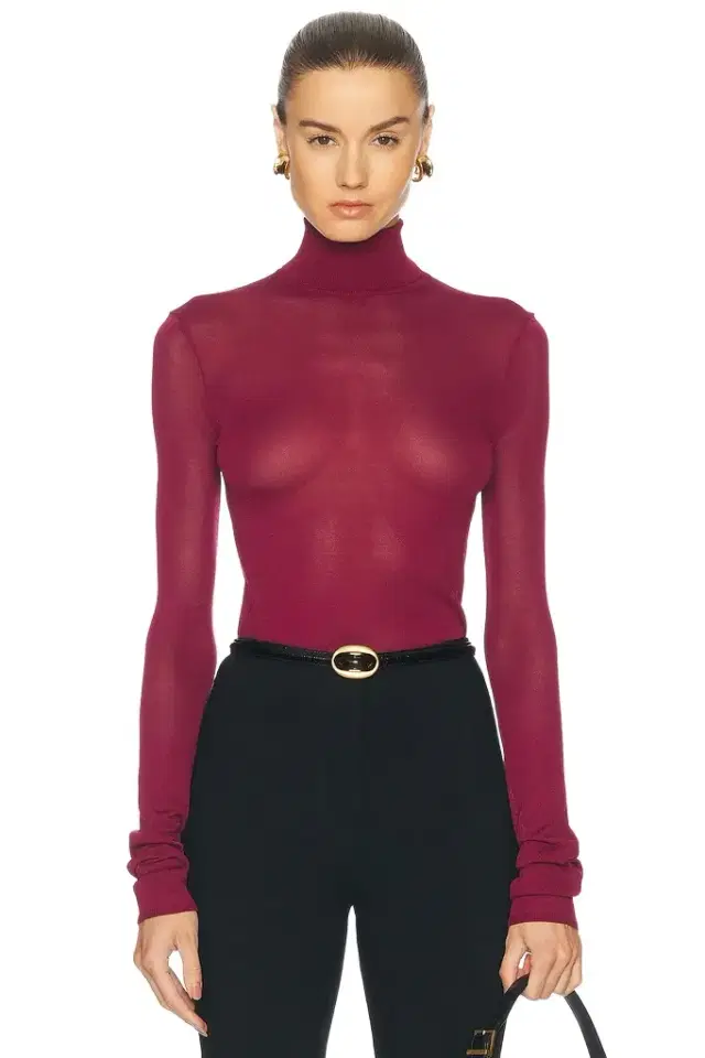 EAVES Alexander Sheer Turtleneck Sweater