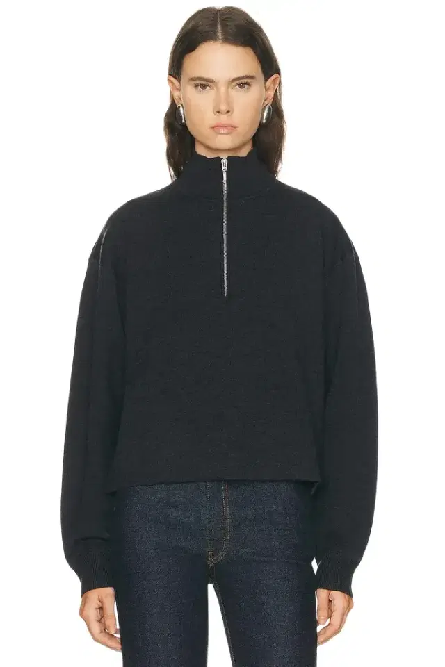 EAVES Brecken Double Faced Half Zip Sweater