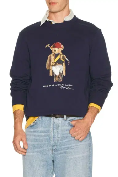Polo Ralph Lauren Long Sleeve Fleece Society Bear Crewneck Sweatshirt | Thumbnail 1 Polo Ralph Lauren Long Sleeve Fleece Society Bear Crewneck Sweatshirt | Thumbnail 1