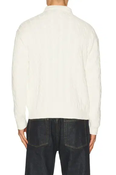 Polo Ralph Lauren Long Sleeve Garment Dyed Cable Knit Polo Sweater Relaxed Fit | Thumbnail 2 Polo Ralph Lauren Long Sleeve Garment Dyed Cable Knit Polo Sweater Relaxed Fit | Thumbnail 2
