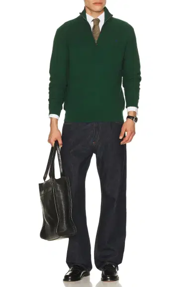 Polo Ralph Lauren Mesh-Knit Cotton Quarter-Zip Sweater | Thumbnail 3 Polo Ralph Lauren Mesh-Knit Cotton Quarter-Zip Sweater | Thumbnail 3