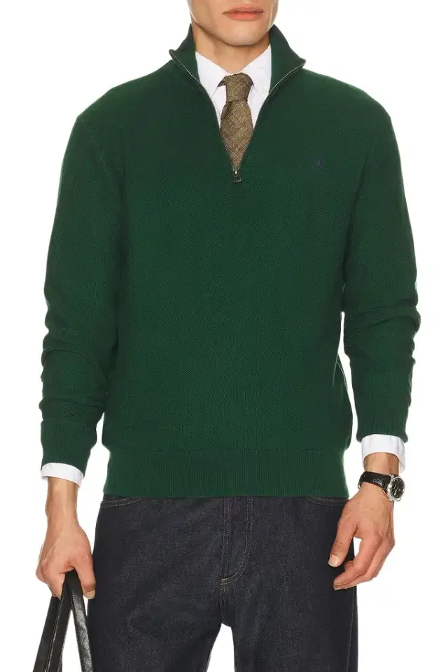 Polo Ralph Lauren Mesh-Knit Cotton Quarter-Zip Sweater