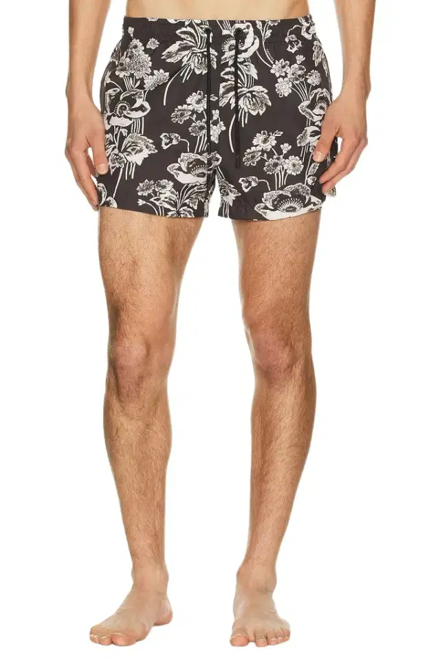 Commas Painted Peonies Short Swim Short