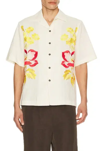 Commas Embroidered Peonies Bowling Shirt | Thumbnail 1