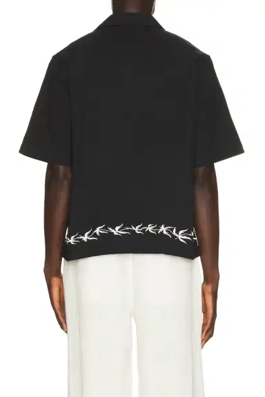 Commas Palm Embroidery Bowling Shirt | Thumbnail 2