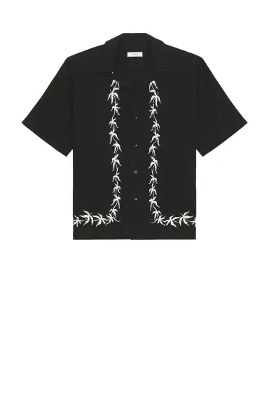 Commas Palm Embroidery Bowling Shirt | Thumbnail 4