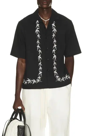 Commas Palm Embroidery Bowling Shirt | Thumbnail 1
