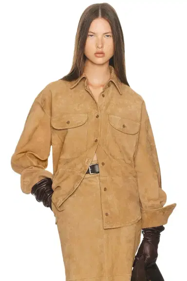 Helsa Suede Overshirt | Thumbnail 1