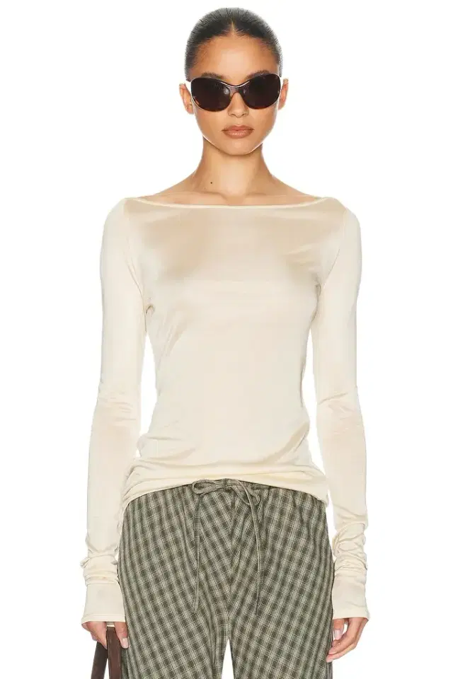 Helsa Slinky Jersey Off The Shoulder Top