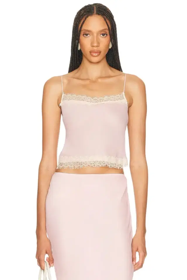 Helsa Viscose Georgette Cami With Lace
