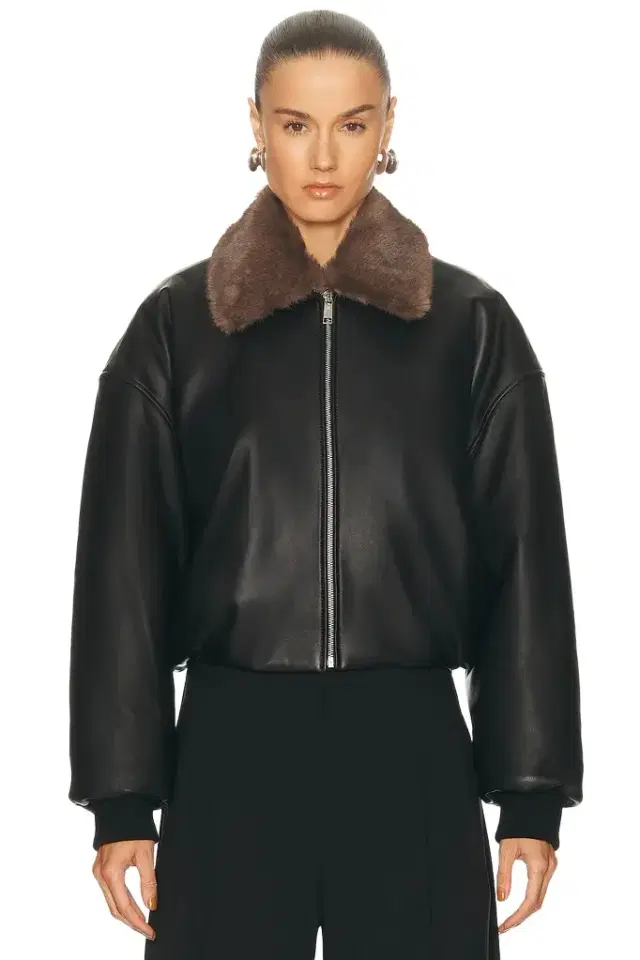 EAVES Norna Leather Bomber Jacket