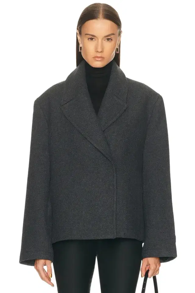 EAVES Oak Manteco Wool Cropped Peacoat