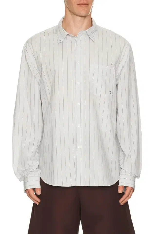 vowels Long Sleeve Striped Button Down Shirt