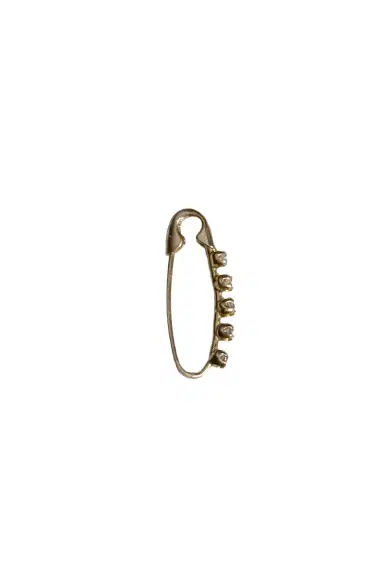 Loren Stewart Mini Diamond Prong Safety Pin Single Earring | Thumbnail 2 Loren Stewart Mini Diamond Prong Safety Pin Single Earring | Thumbnail 2