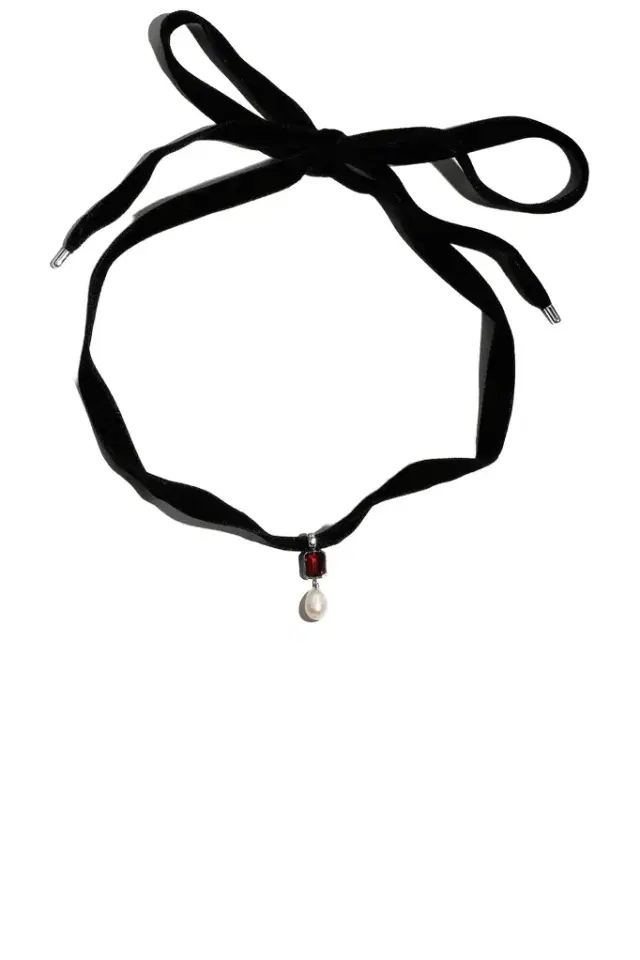 Loren Stewart Crimson Pearl Choker Necklace