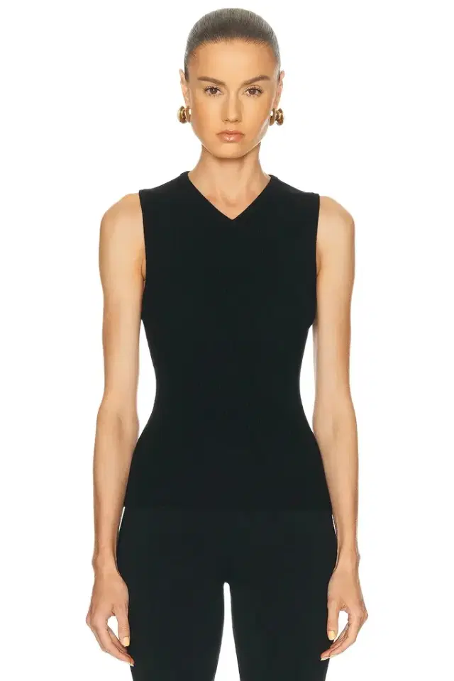 Susen Rib Knit V-neck Top