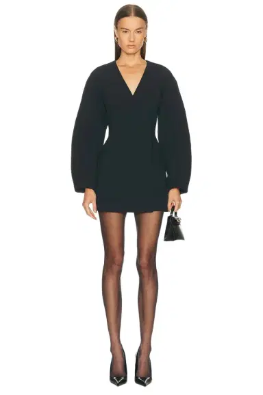 EAVES Norna Polished Crepe Mini Dress | Thumbnail 1 EAVES Norna Polished Crepe Mini Dress | Thumbnail 1