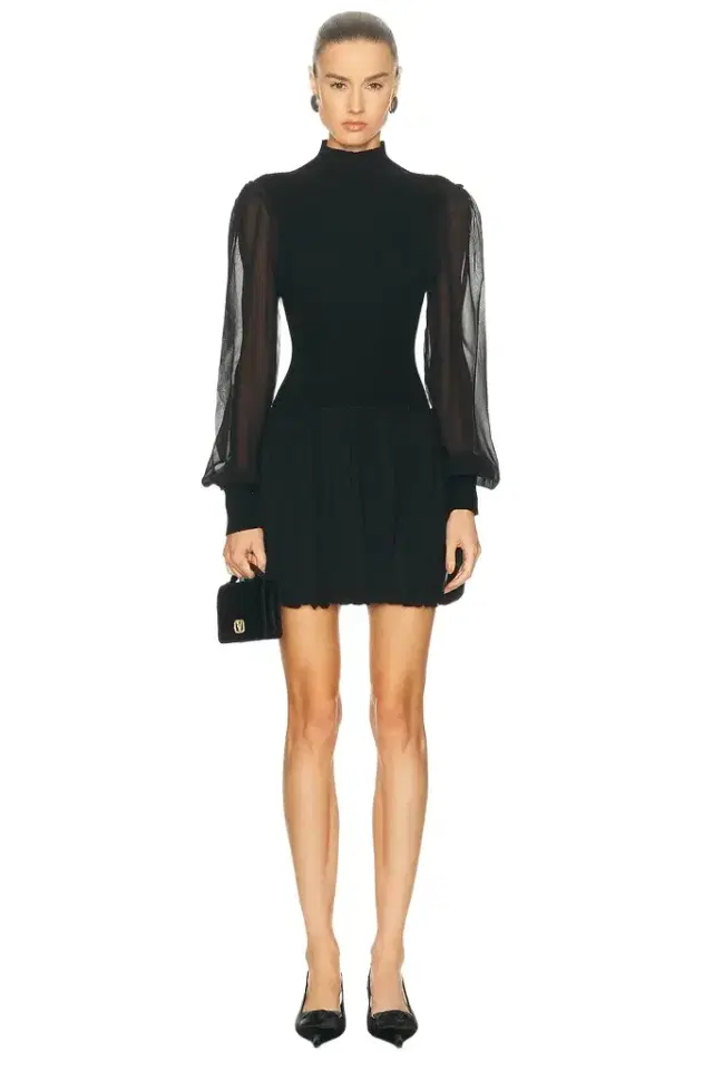 Frame Sheer Sleeve Dress
