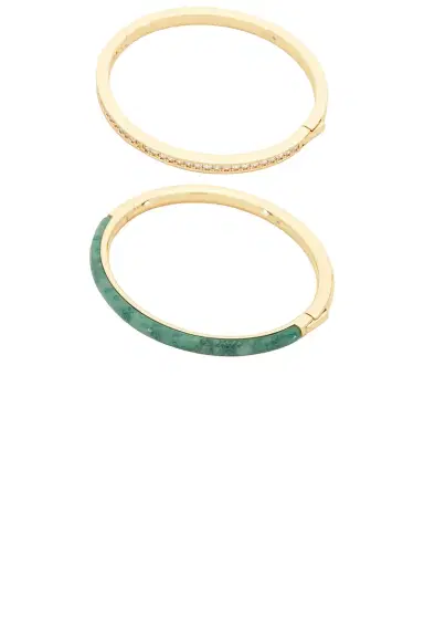 Roxanne Assoulin Semi Stone Channel Set Hinged Cuff Set Of 2 | Thumbnail 4