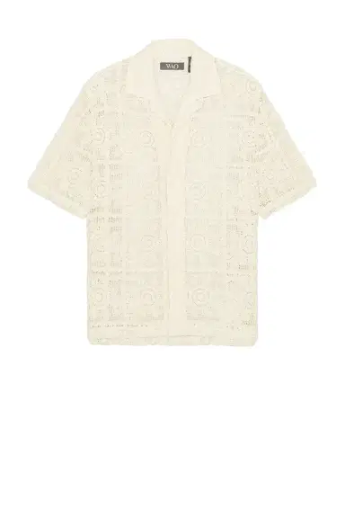 WAO Floral Crochet Camp Shirt | Thumbnail 1