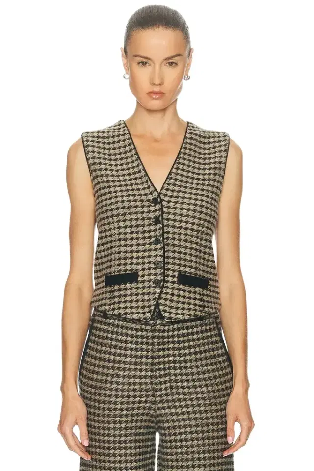 Guest In Residence Houndstooth Tailored Vest