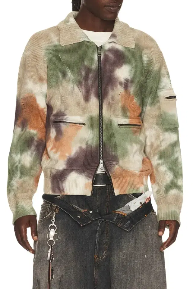ANDERSSON BELL Multi Dyed Knit Zip Up Sweater