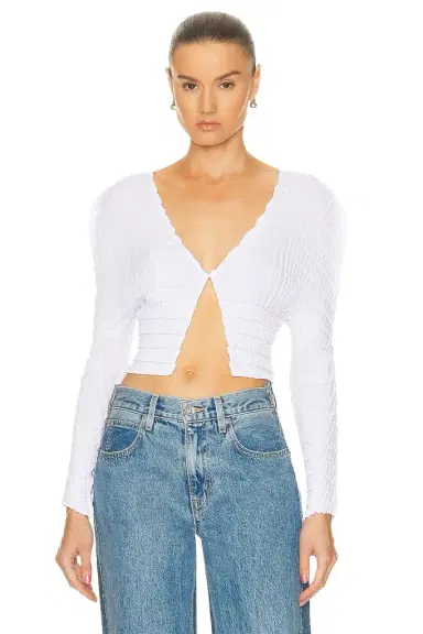 Sid Neigum Cropped Knife X Box Pleated Cardigan | Thumbnail 1