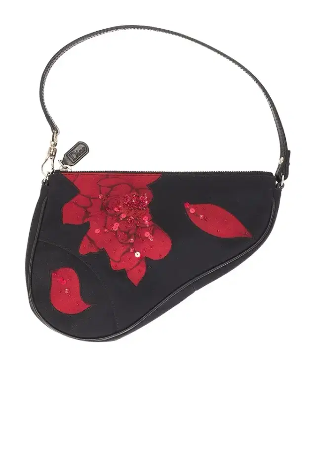 Dior Dior Satin Embroidered Limited Edition Mini Saddle Bag