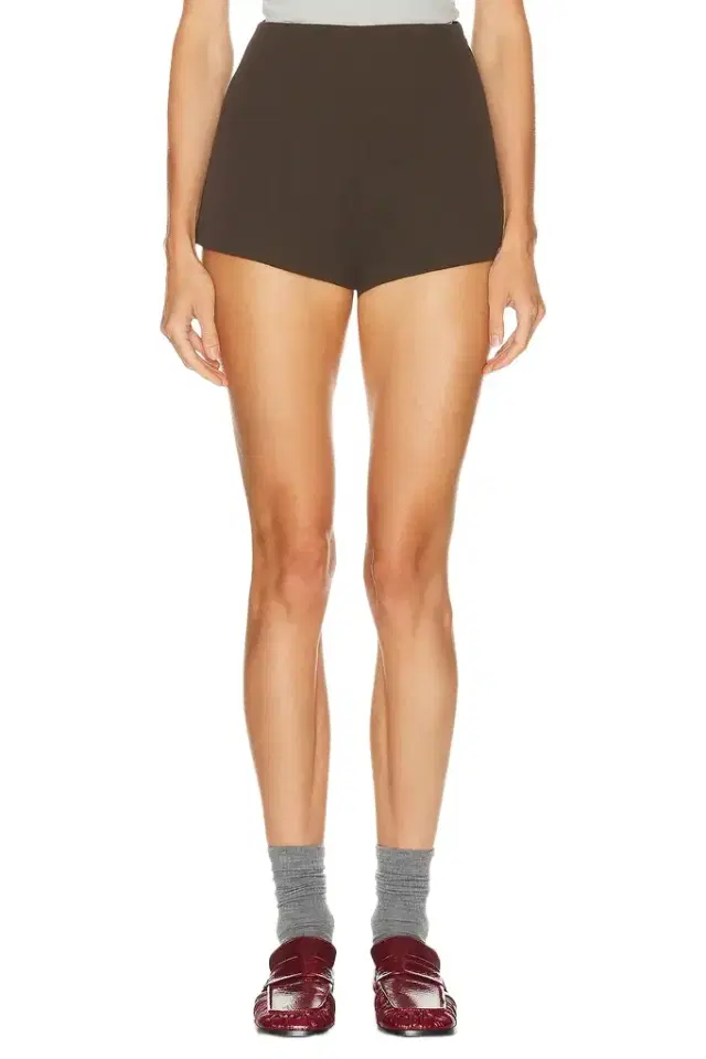 EAVES Naftali Polished Crepe Mini Shorts