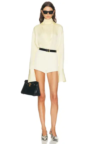 EAVES Naftali Polished Crepe Mini Short | Thumbnail 5