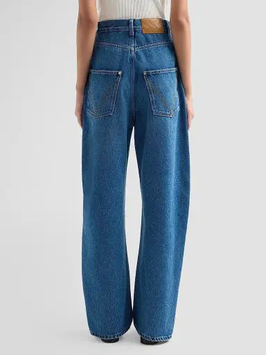 Bottega Veneta Women's High-Rise Barrel-Leg Cotton Jeans | Thumbnail 3 Bottega Veneta Women's High-Rise Barrel-Leg Cotton Jeans | Thumbnail 3