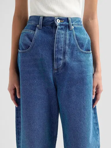 Bottega Veneta Women's High-Rise Barrel-Leg Cotton Jeans | Thumbnail 5 Bottega Veneta Women's High-Rise Barrel-Leg Cotton Jeans | Thumbnail 5