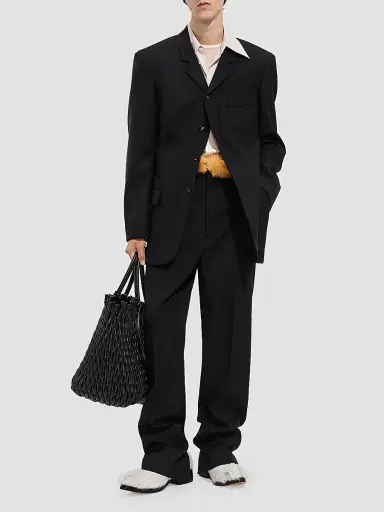 Bottega Veneta Men's Light Wool Grain de Poudre Trousers | Thumbnail 2 Bottega Veneta Men's Light Wool Grain de Poudre Trousers | Thumbnail 2