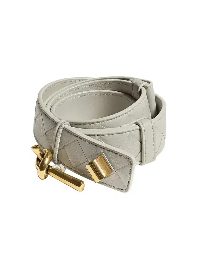 Bottega Veneta Women's Knot-Buckle Intrecciato Nappa Leather Belt