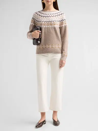 Saks Fifth Avenue Women's Fair-Isle-Inspired Cashmere Sweater | Thumbnail 2