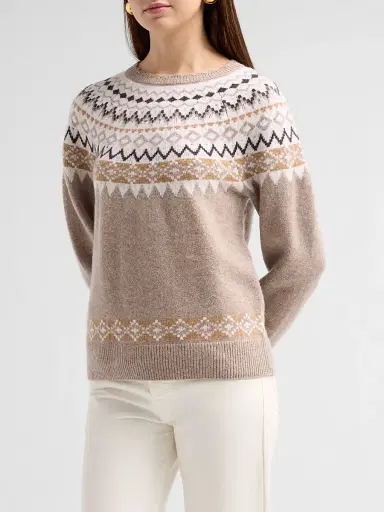 Saks Fifth Avenue Women's Fair-Isle-Inspired Cashmere Sweater | Thumbnail 4